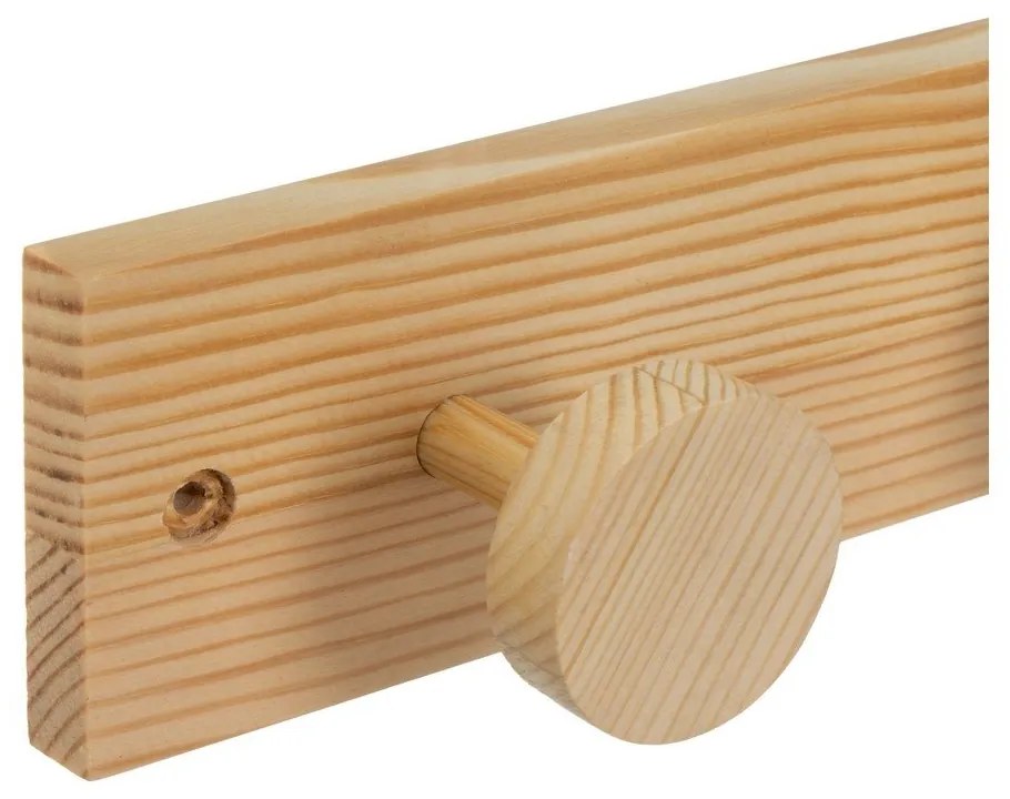 Стенна закачалка от масивен бор в естествен цвят 40 cm Anillos – Casa Selección