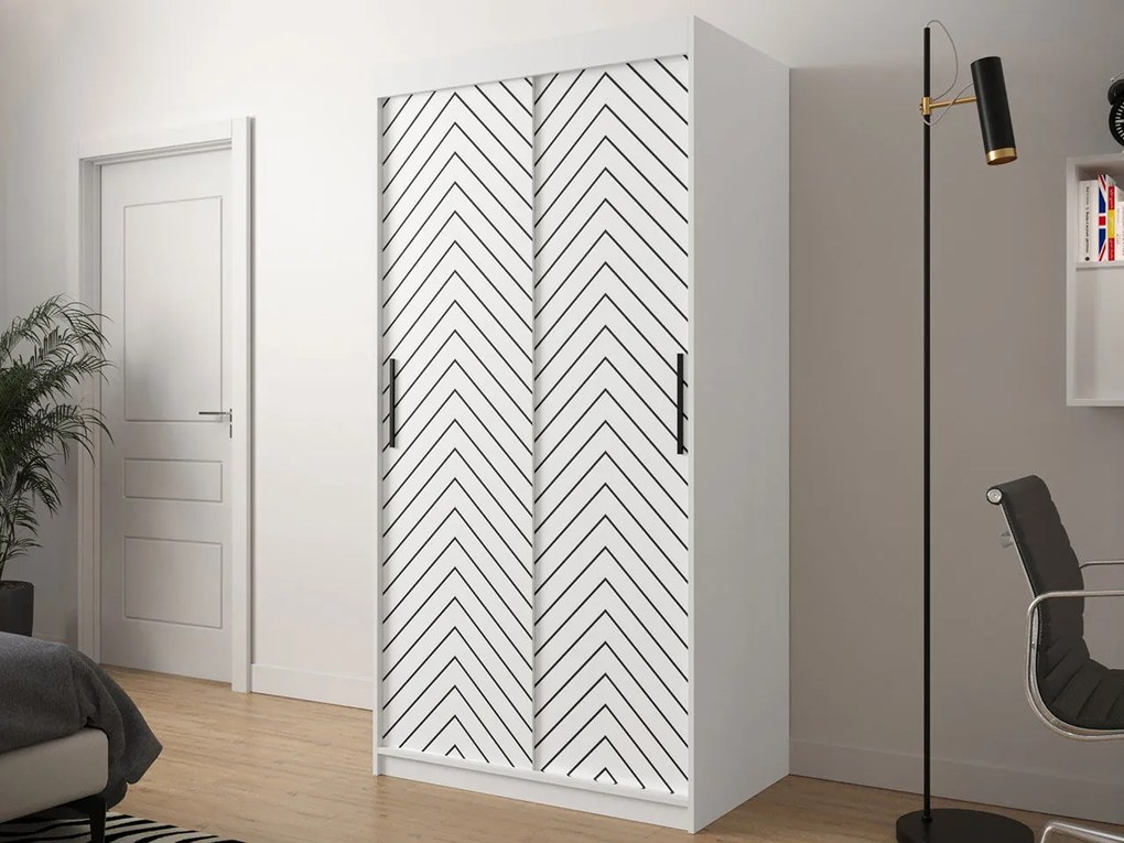 Плъзгащ се гардероб Jodelka-Leuko-Mauro-Дължина: 100 cm