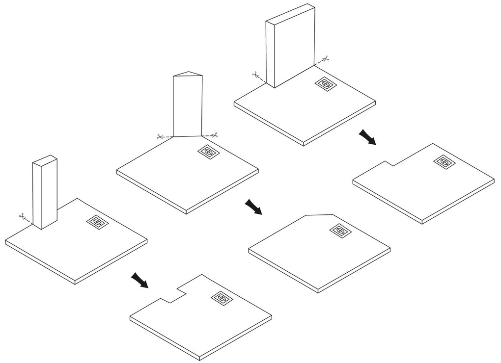 Корито за душ кабина Rea Bazalt White 90x90