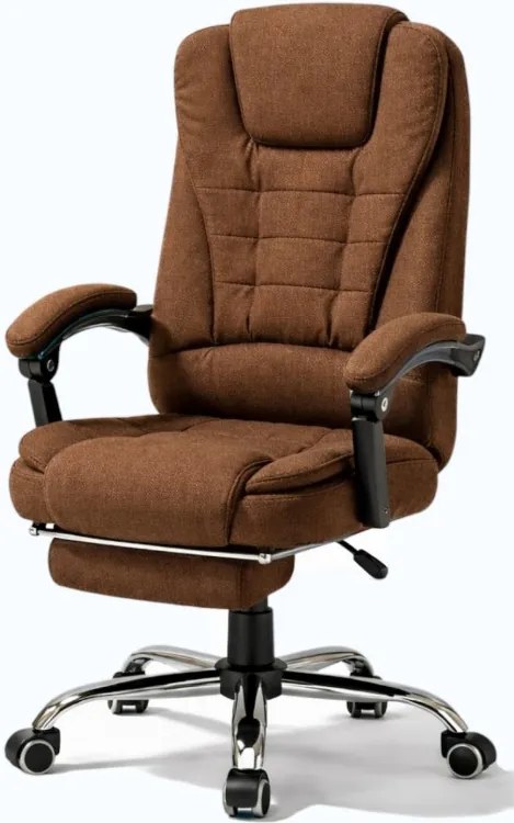 Офис стол BOSS с подложка за крака - кафява тъкан