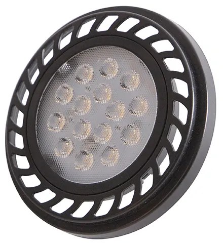 Комплект от 5 димируеми LED AR111 черни 8W 600lm 2700K с GU10 цокъл