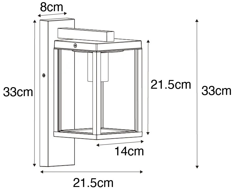 Индустриален външен стенен фенер ръждясал кафяв IP44 - Charlois