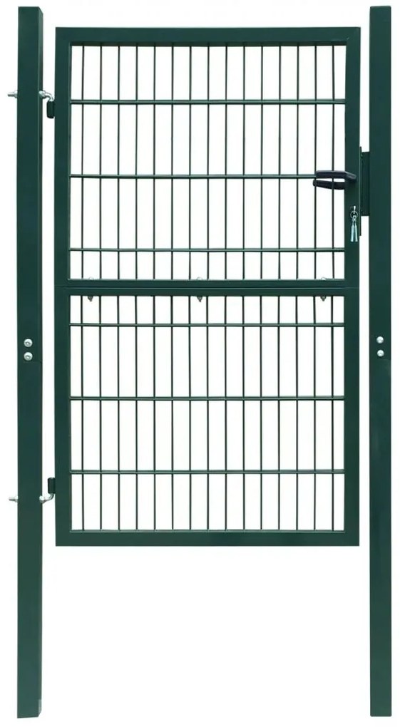 2D Оградна врата, единична, зелена, 106 х 230 см
