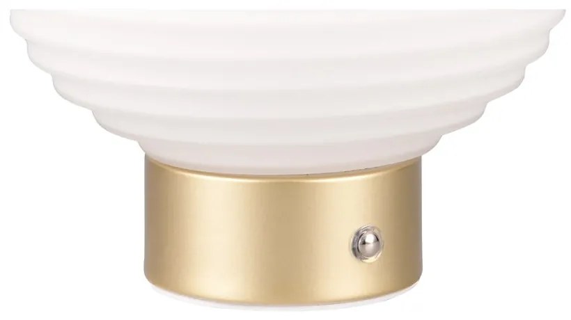 Димируема настолна LED лампа в бяло и златисто със стъклен абажур (височина 14,5 см) Earl - Reality