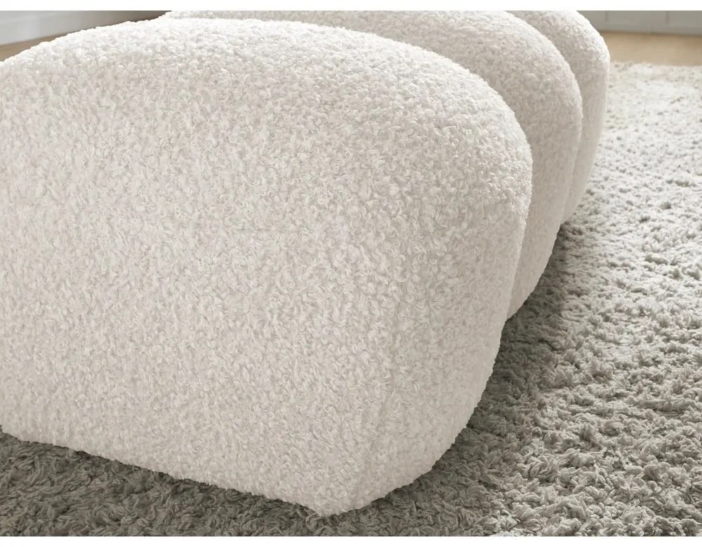 Бяла табуретка от прежда с примки от букле Hippolyte – Bobochic Paris