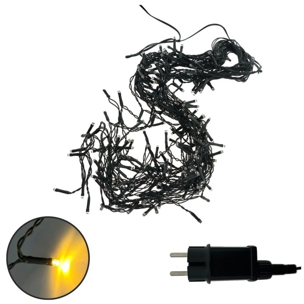 LED коледна външна гирлянда 200xLED/230V 7,6 m IP44 черна