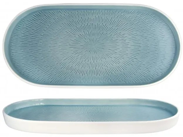 Horecano - Порцеланово плато овално 36x17xh2,5см HELLA-LIGHT SUMMER BLUE-(HC-56565)