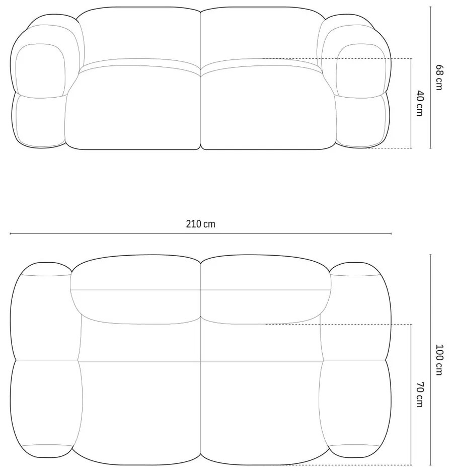 Бежов диван 210 cm Loretto – Cosmopolitan Design
