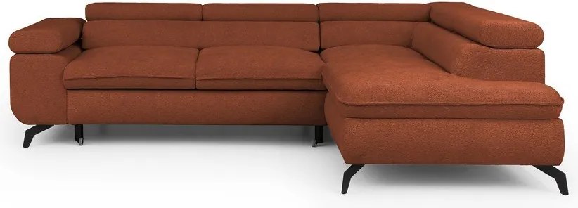 Теракотен шенилов ъглов диван (десен ъгъл L форма) Marbeya – Ropez