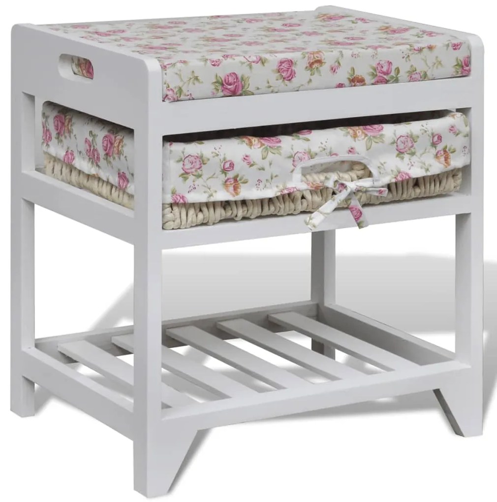 241541 vidaXL Пейка за съхранение с рафт за обувки и кош, дърво пауловния