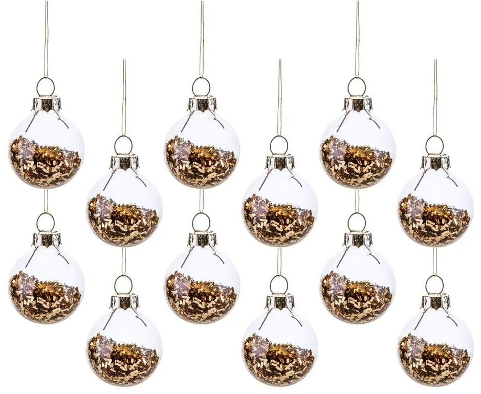 Стъклени коледни топки в комплект от 12 бр. ø 3 cm Gold Mini – Sass & Belle