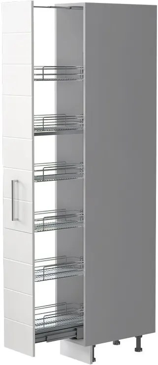 Висок подов шкаф Hudson K21-30-1KZ-Gray light - White