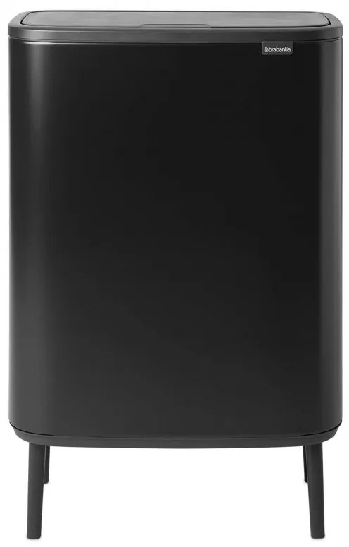 Кош за боклук Brabantia Bo Touch Hi 1001260, 60 л, Повдигнат, Плавно и безшумно отваряне, Черен мат