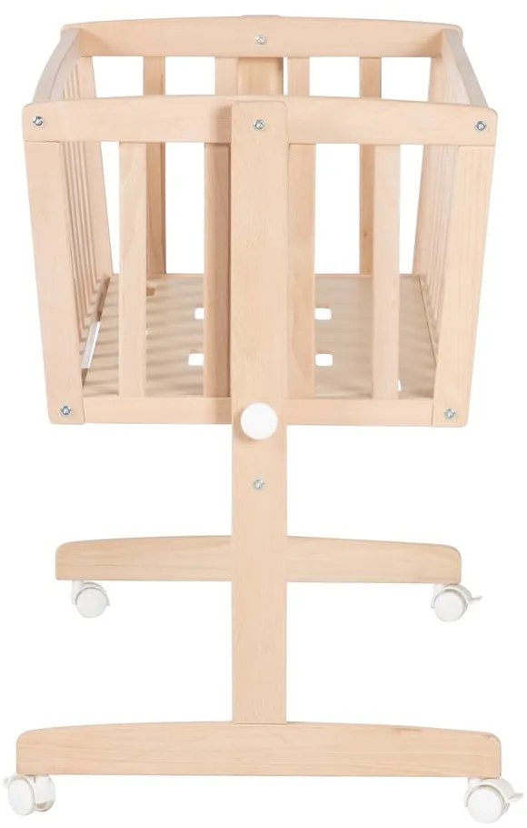 Люлка 40x90 cm от масивен бук на колелца/с балдахин в естествен цвят Adam and Owl – Roba
