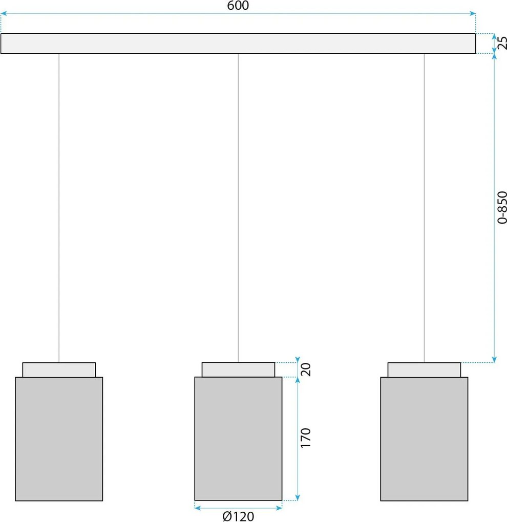 Пендел  APP1812-3CP Frosted Grey
