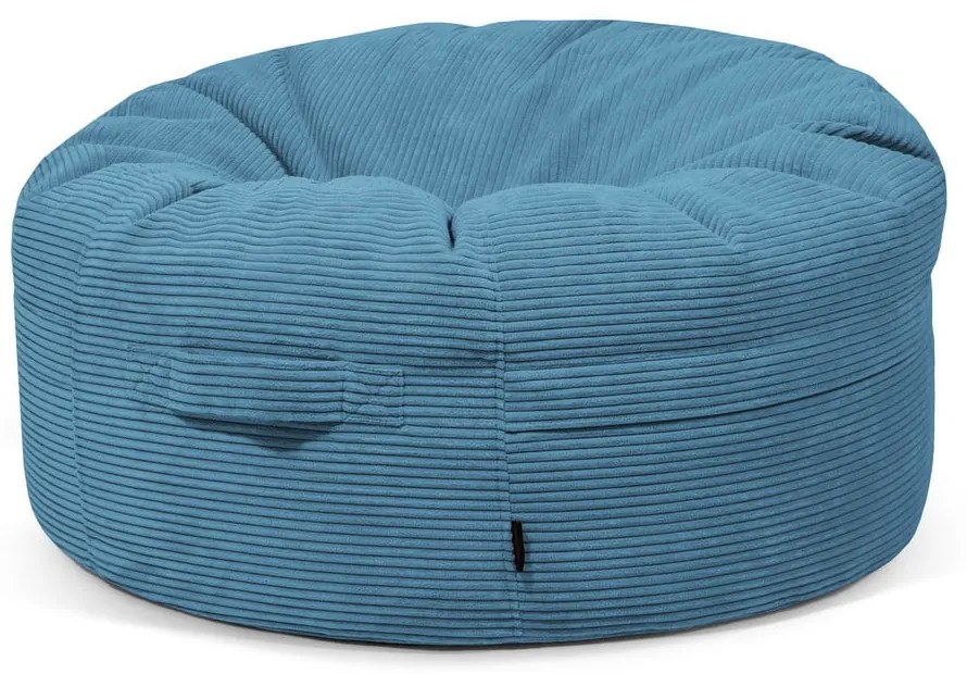 Син пуф от рипсено кадифе Roll 105 – SLOWDOWN