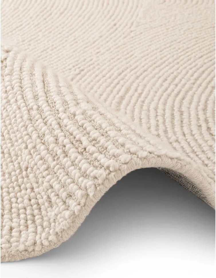 Ръчно изработен вълнен кръгъл килим в светло естествен цвят ø 120 cm Calmio – Hanse Home