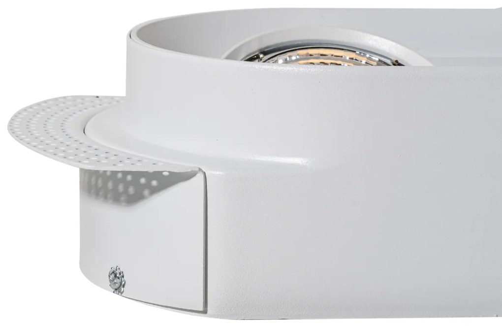 Комплект от 6 заоблени вградени спота бели GU10 70mm 2-Light - Hubs