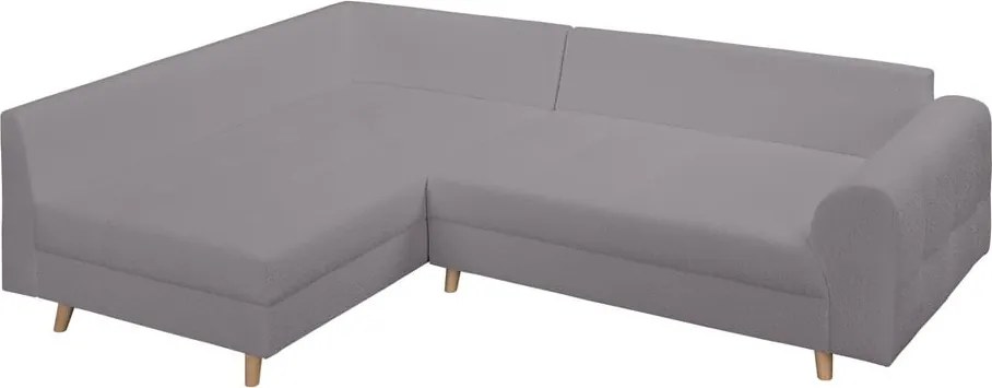 Тъмносив ъглов диван от плат букле (ляв ъгъл) Ariella - Ropez