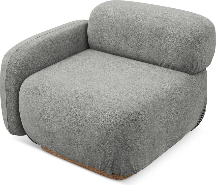 Сив модул за диван от букле (ляв ъгъл) Ailani – Makamii