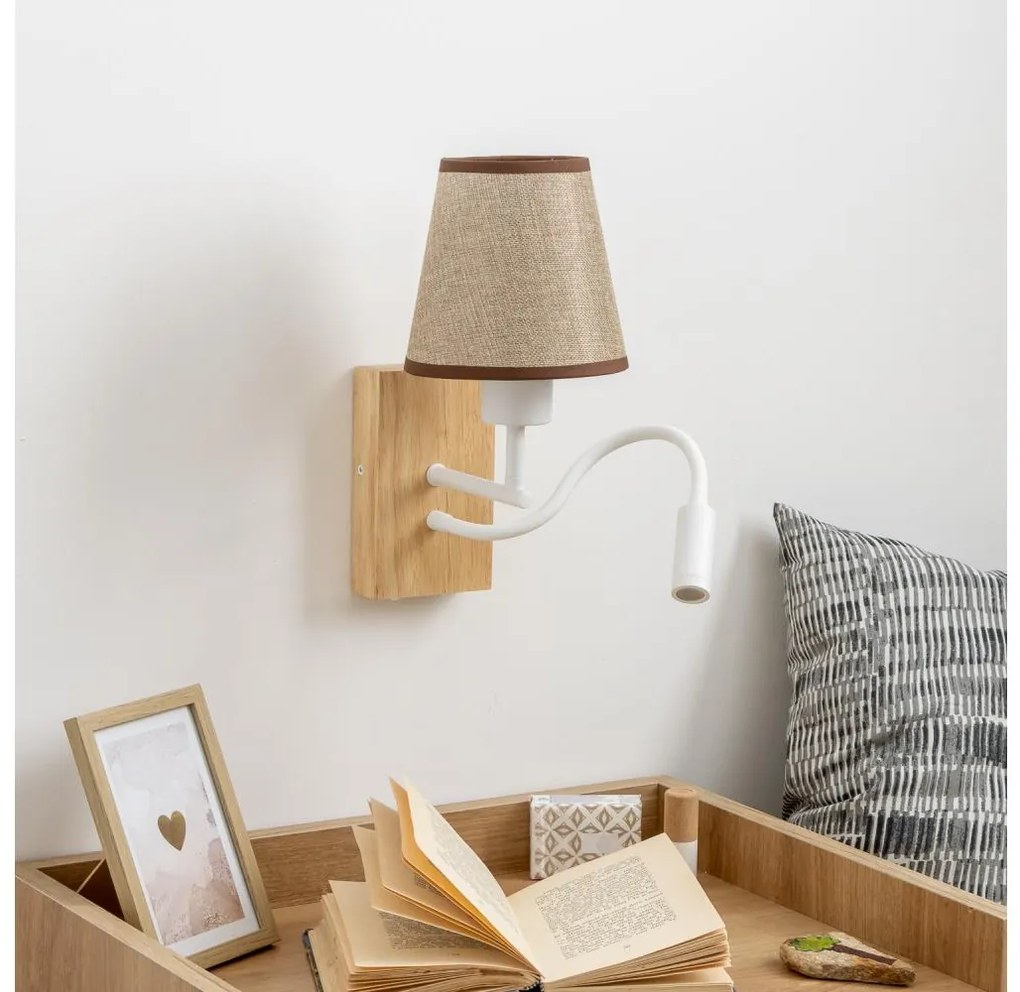 Brilagi - LED Аплик NUBILA WOOD 1xE27/25W/230V + LED/3W дъб/кафяв