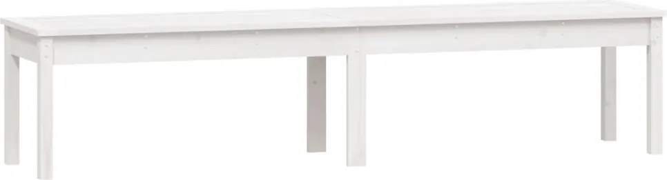 824019 vidaXL 2-местна градинска пейка, бяла, 203,5x44x45 см, бор масив