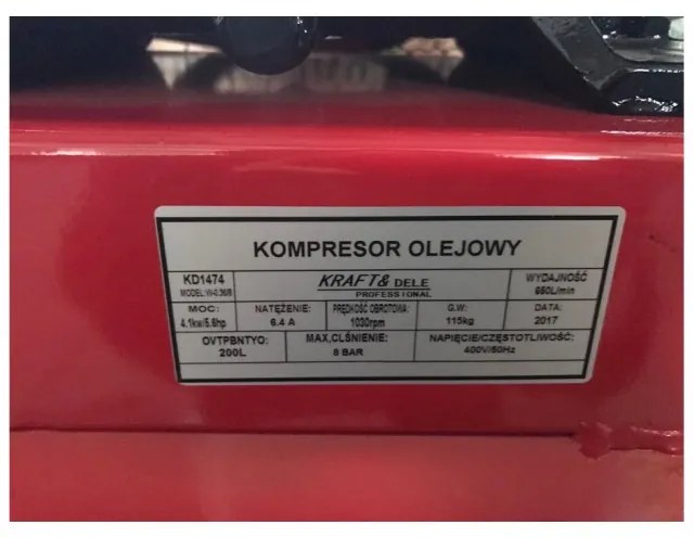 Компресор 200l маслен 3-бутален 400V KD1474