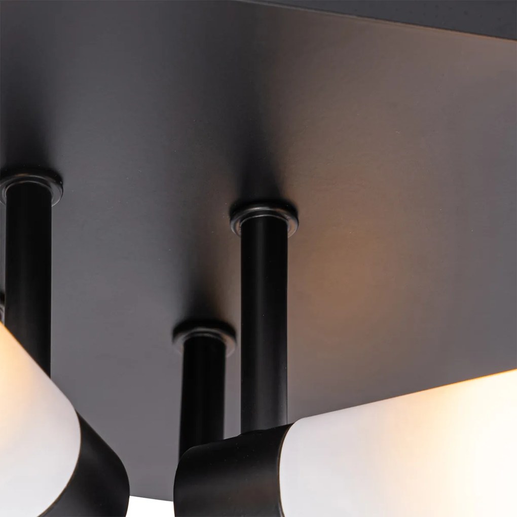 Модерна таванна лампа за баня черна 4-светлина IP44 - Bath