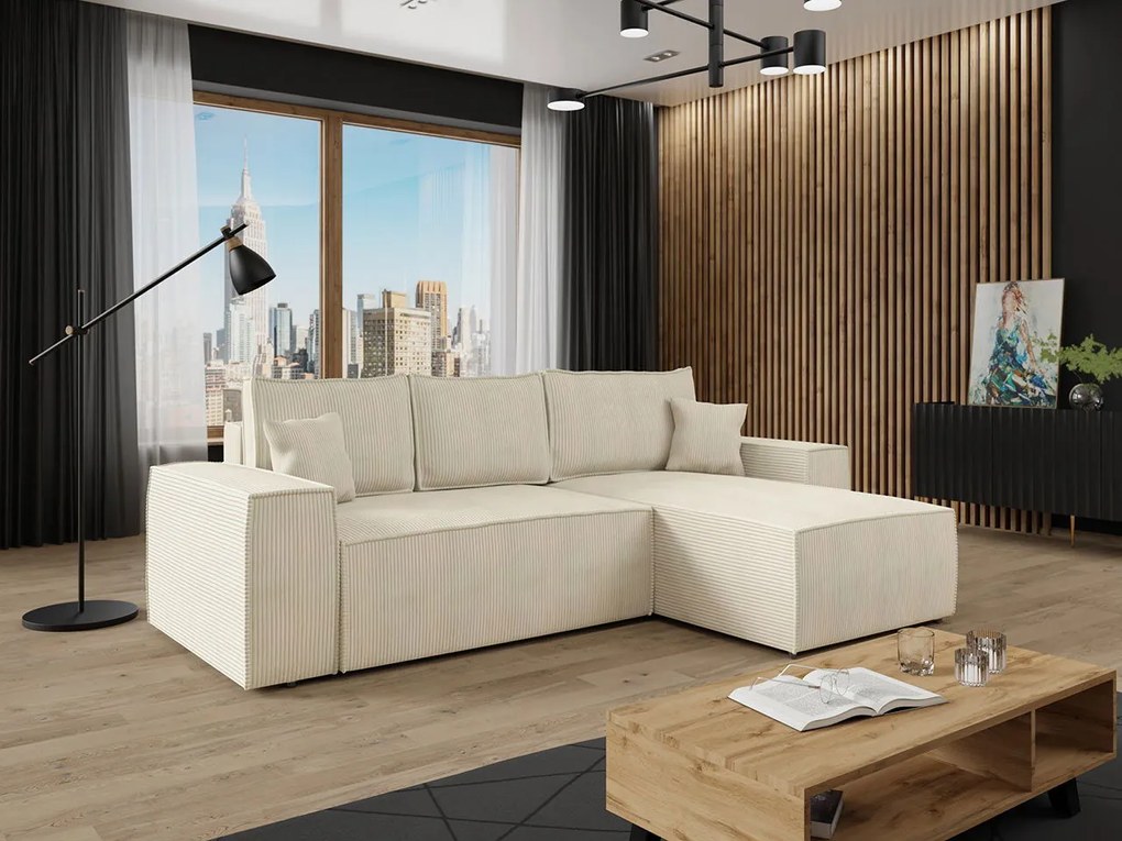 Ъглов диван Malaga mini I-Ekrou-Right