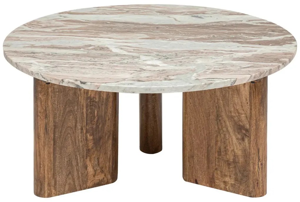 Холна маса atmosphera Coppa, 91 cm, Мангово дърво, Мрамор