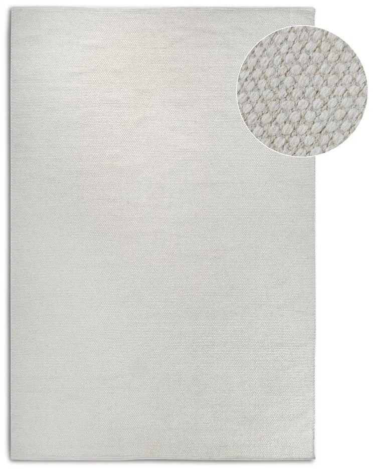 Кремав ръчно изработен килим със смес от вълна 60x90 cm Pradesh Natural White – Elle Decoration