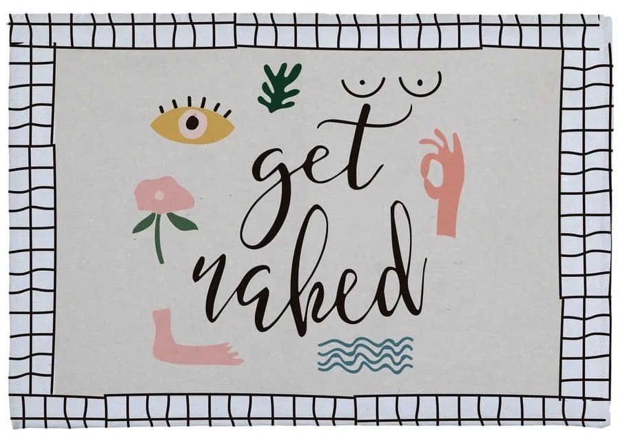 Бяло-черна постелка за баня 60x40 cm Get-Naked - Little Nice Things