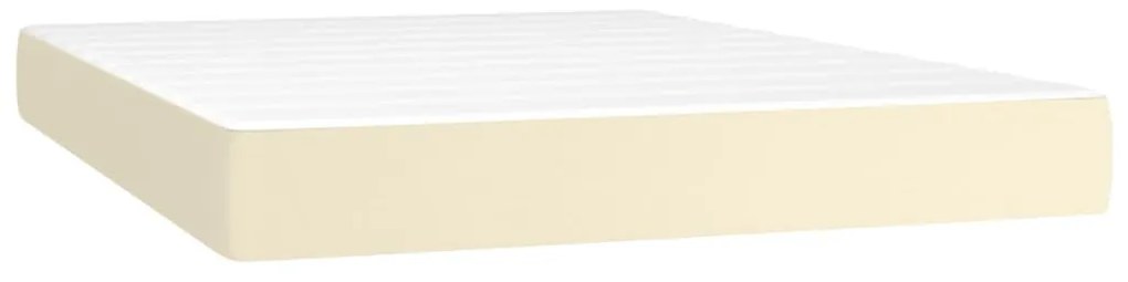 347784 vidaXL Матрак с покет пружини кремав 140x190x20 см изкуствена кожа
