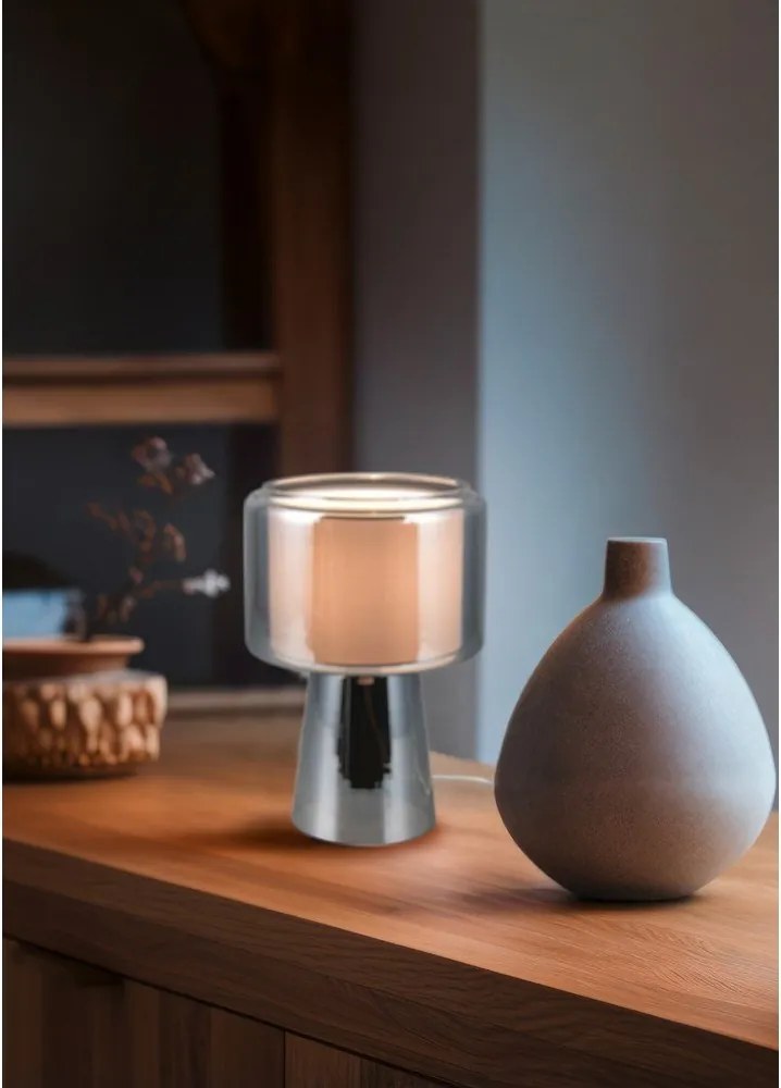 Сива настолна лампа (височина 29 cm) Rocka – Trio