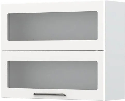 Висящ шкаф Modena V7-90-2KSP with Витрина-White - White glossy