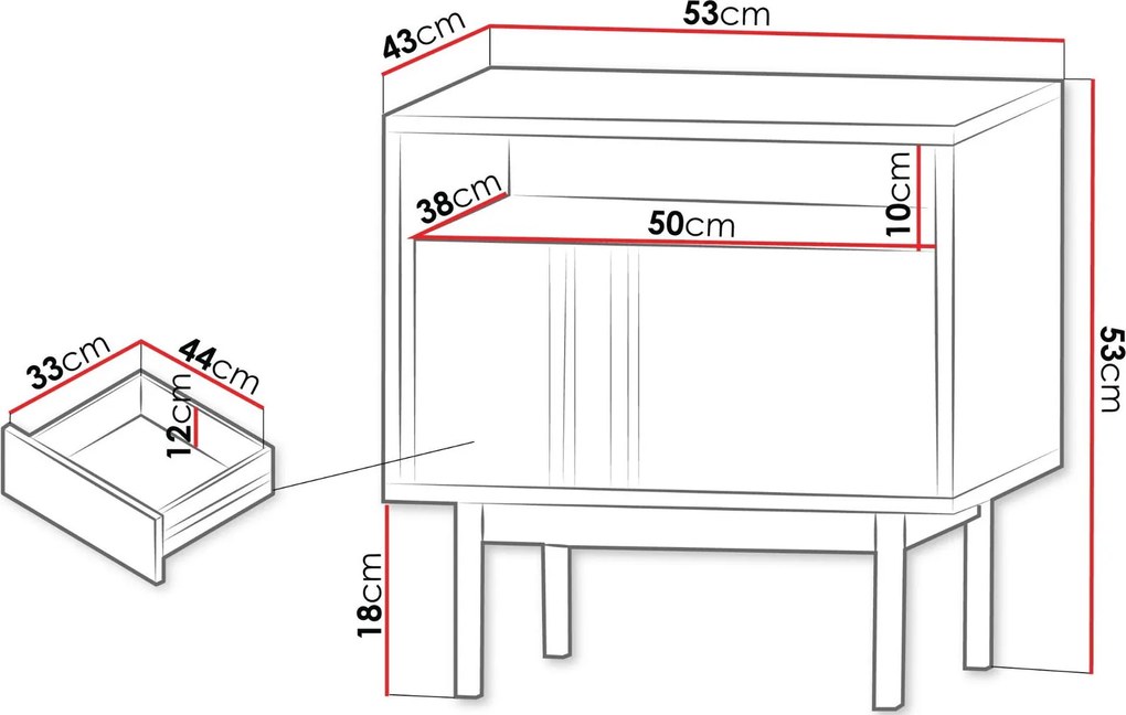 Нощно шкафче Alsy Reg-Светлобежов