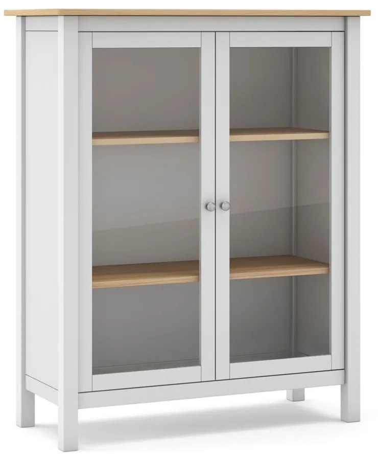 Витрина от бяла/естествена борова дървесина 90x110 cm Misti - Marckeric