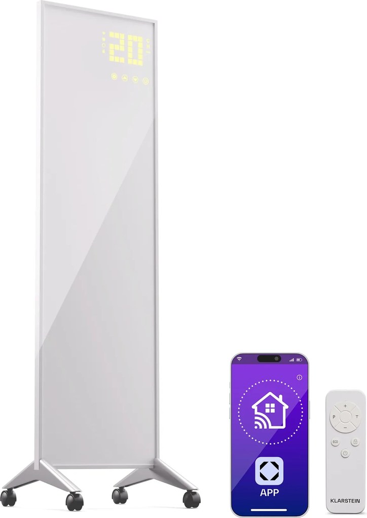 Klarstein Wonderwall Smart Bornholm, инфрачервен отоплител, 30 x 100 см, 400 W, апликация