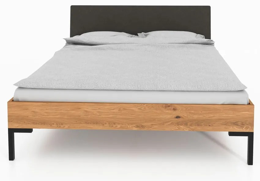 Дъбово двойно легло с тапицирана табла 140x200 cm Abises 1 - The Beds