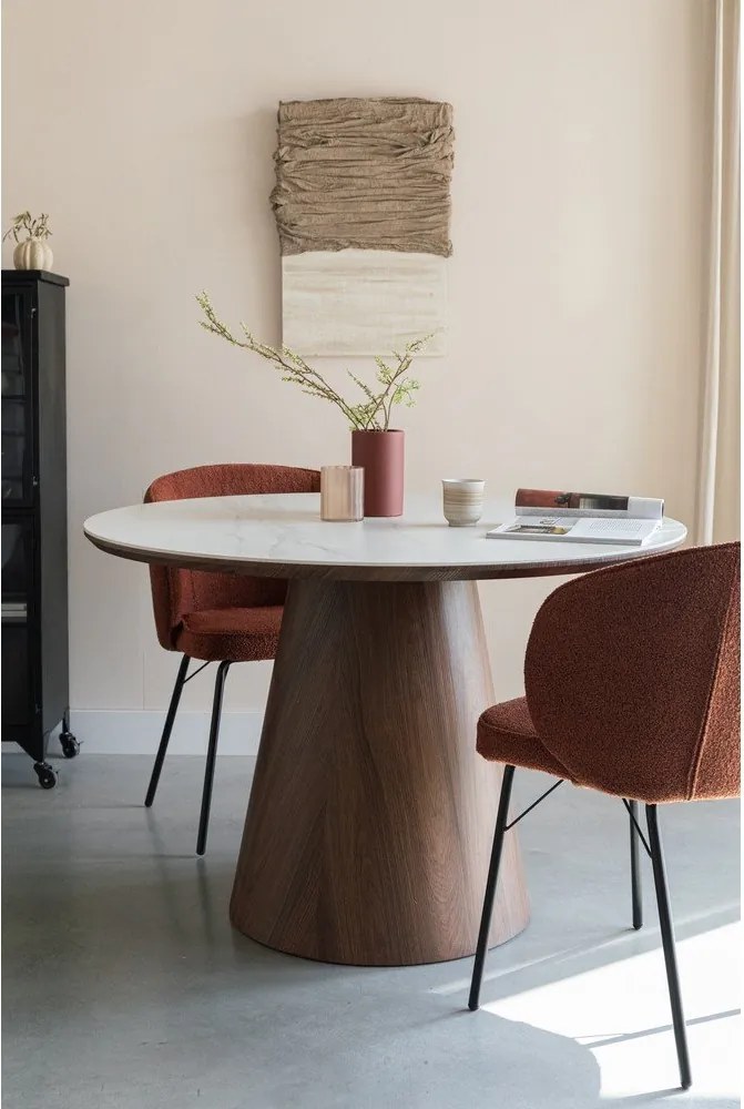 Кръгла трапезна маса с скаменен плот за маса ø 115 cm Almira – White Label