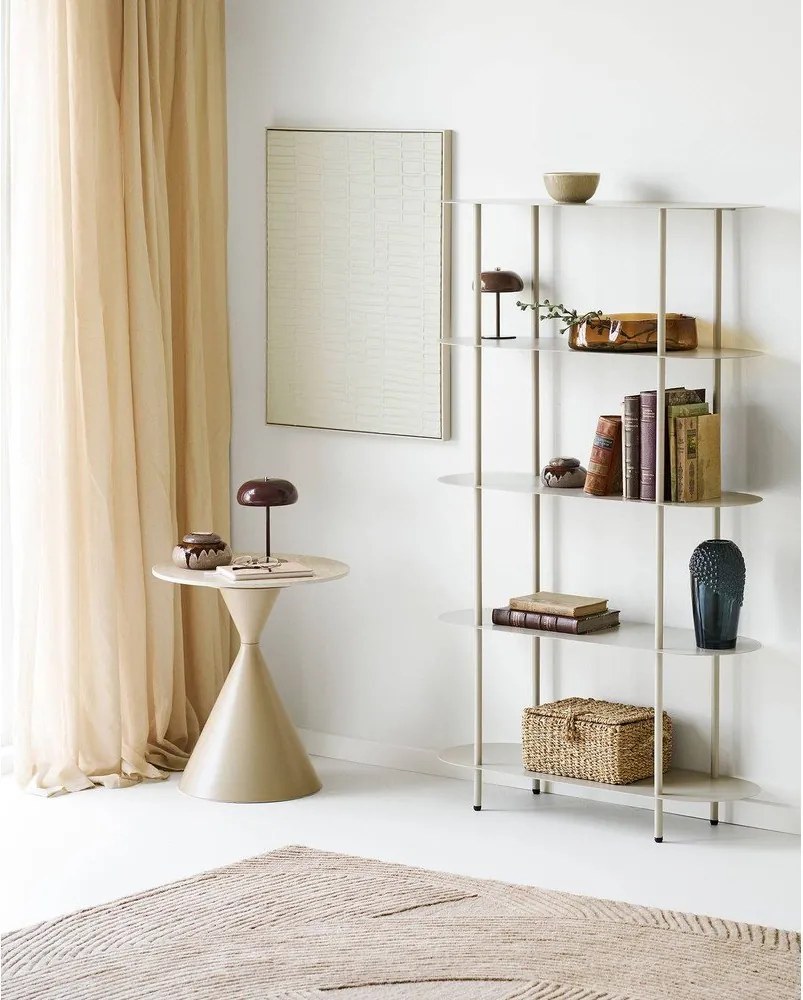 Бежов метален стелаж 90x150x31 cm Rieti – House Nordic