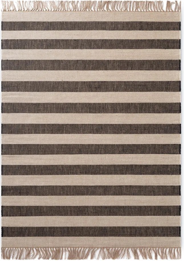 Черен/кремав двустранен/ръчно изработен ютен килим 200x300 cm Playa – Hanse Home