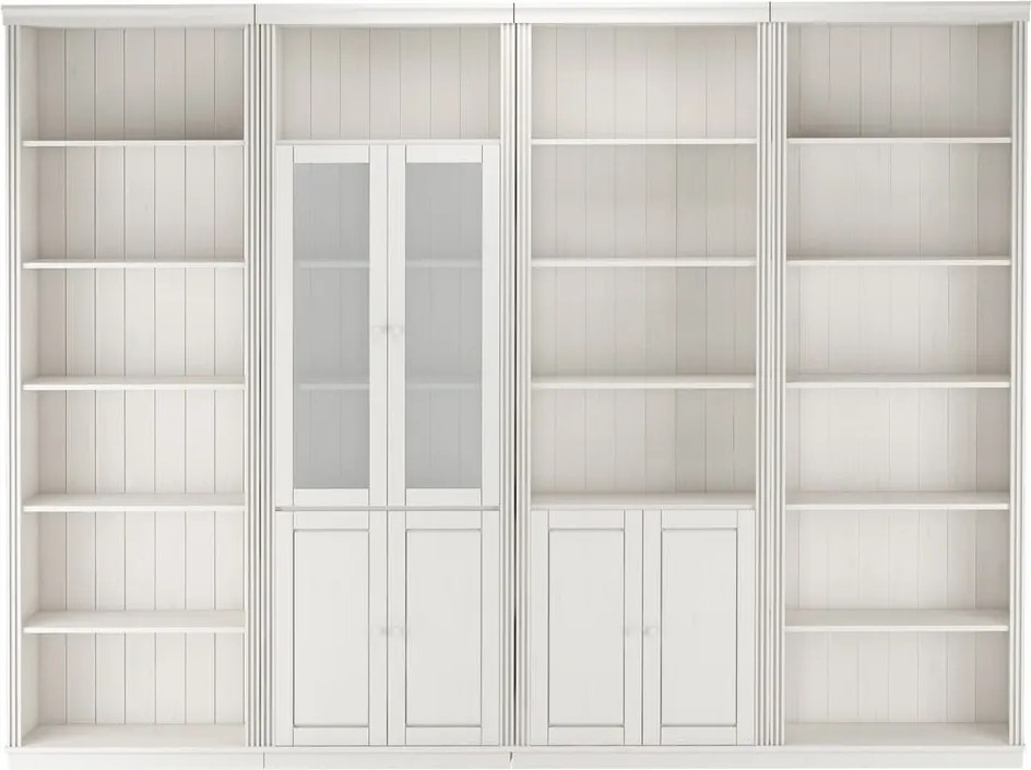 Бяла библиотека от масивен бор 296x223 cm Anita – Støraa