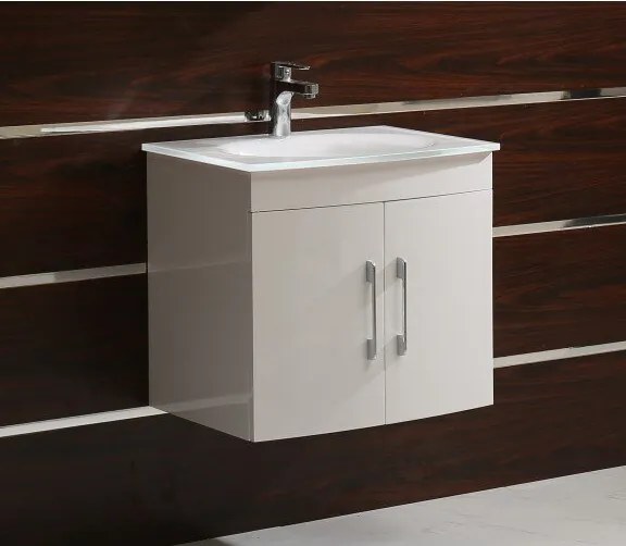 Конзолен PVC шкаф ICP 6092 W "КАЯ", Inter Ceramic, с умивалник, 60x46x55см