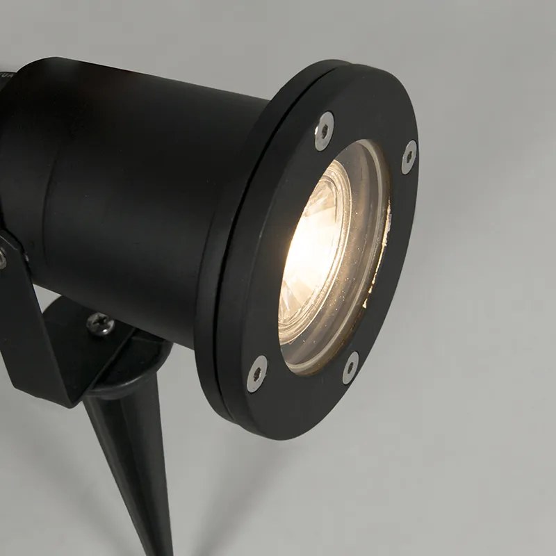 Комплект от 3 интелигентни градински прожектора черни вкл. кабел и щепсел 230cm IP65 - Basic