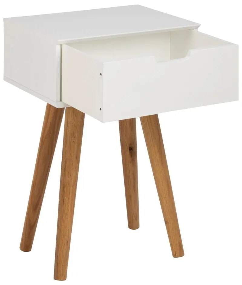 Бяло нощно шкафче Mitra - Actona