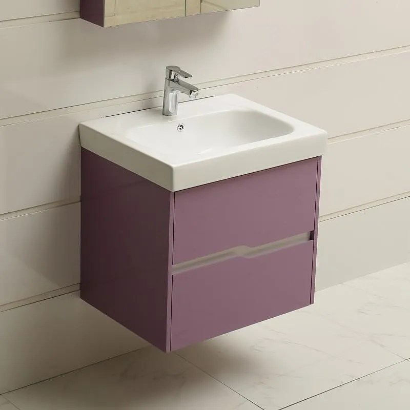 Конзолен PVC шкаф ICP 6049 PURPLE с умивалник, 60x49x60см