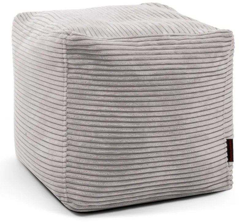 Светлосив пуф от рипсено кадифе Up! MooG – SLOWDOWN