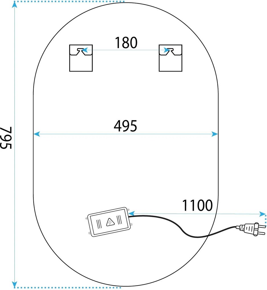 Огледало LED 50x80cm S027