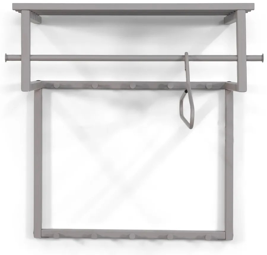 Кафяво-сива метална стенна закачалка с рафт 76 cm Rizzoli – Spinder Design